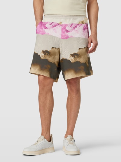 CK Calvin Klein Sweatshorts van katoen met all-over print Offwhite - 4