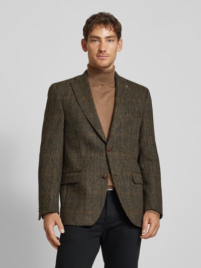 Carl Gross Slim Fit Harris Tweed Sakko aus Schurwolle Modell 'Theo' Gruen 4