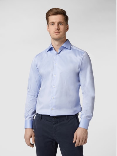 Eton Slim fit zakelijk overhemd van twill Bleu - 4