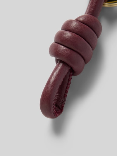 Abro Schlüsselanhänger aus echtem Leder mit Logo-Prägung Dunkelrot 3