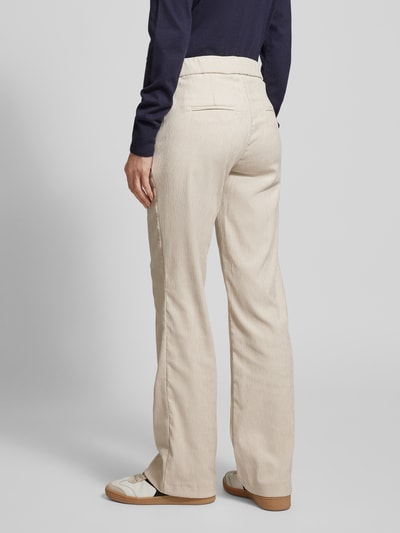 TONI Wide leg corduroy broek met achterzakken, model 'Jenny' Beige - 5