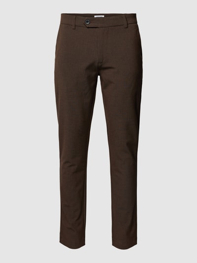 Jack & Jones Slim fit pantalon in gemêleerde look, model 'MARCO' Middenbruin - 2