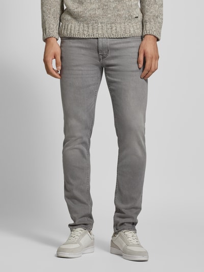 Marc O'Polo Straight fit jeans met labelpatch Lichtgrijs - 4