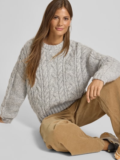Christian Berg Woman Strickpullover mit Rundhalsausschnitt Mittelgrau Melange 3