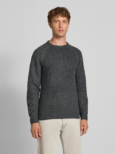 Blend Strickpullover mit Rundhalsausschnitt Modell 'DEXTER' Anthrazit 4