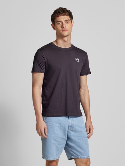 Alpha Industries T-Shirt mit Label-Print Dunkelgrau 4