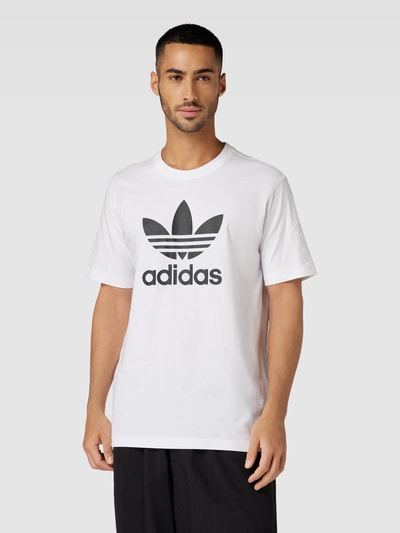 adidas Originals T-shirt z nadrukiem z logo model ‘TREFOIL’ Biały 4
