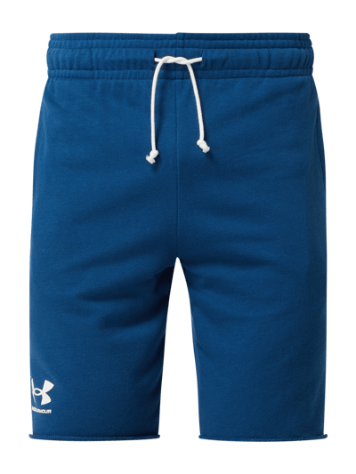 Under Armour Szorty z dzianiny dresowej z logo  Ciemnoniebieski 2