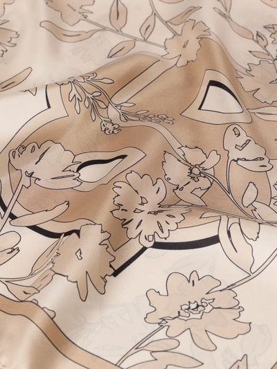 Productfoto, Tuch aus reiner Seide Modell 'LAINY' van BOSS, all-over bloemenmotief, abstract patroon, logoprint, zuiver zijde, zachte glans