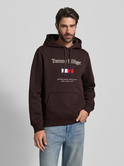 Tommy Hilfiger Regular fit hoodie van katoenmix Chocoladebruin - 4