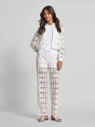 Marc Cain Semitransparenter Blouson mit Druckknopfverschluss Weiss 1