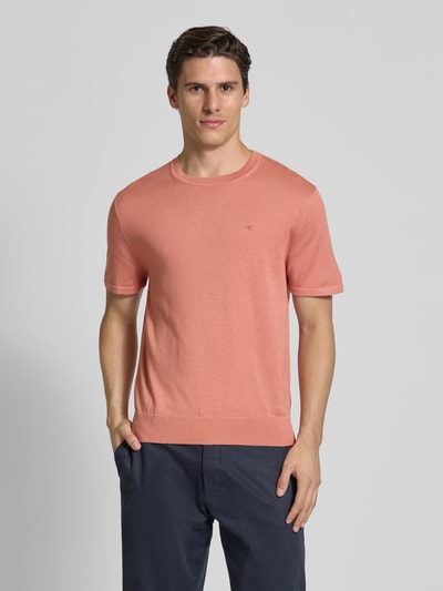 CK Calvin Klein T-Shirt mit Logo-Stitching Modell 'SUPIMA' Lachs 4