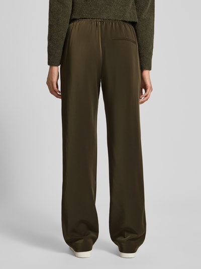 Samsøe Samsøe Straight Fit Hose mit elastischem Bund Modell 'HOYS' Oliv Melange 5