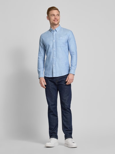 Tom Tailor Denim Regular Fit Hemd aus reiner Baumwolle Hellblau 1