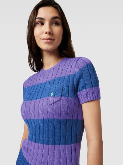 Polo Ralph Lauren Strickpullover mit Zopfmuster Violett 3