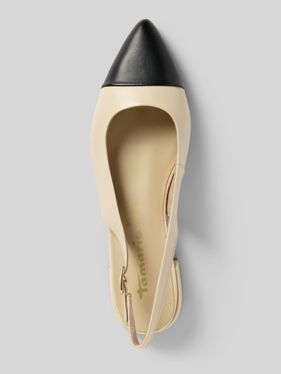 Tamaris Ballerinas aus Leder mit Blockabsatz Offwhite 3