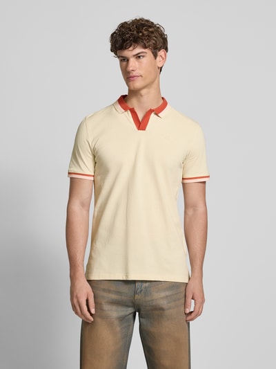Blend Regular Fit Poloshirt mit V-Ausschnitt Modell 'Evo' Sand 4