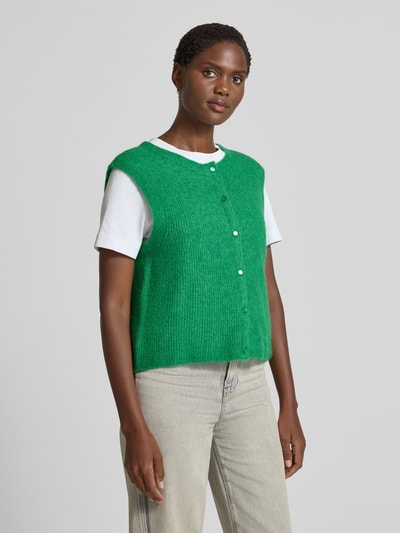 MOS MOSH Mouwloos vest van wolmix met ronde hals Groen - 4
