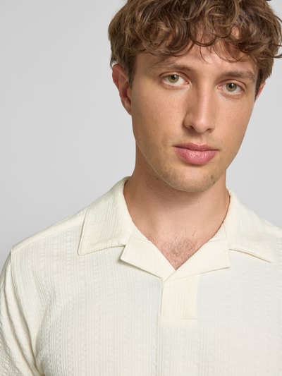 Only & Sons Regular fit poloshirt met seersuckerstructuur, model 'MALES' Offwhite - 3