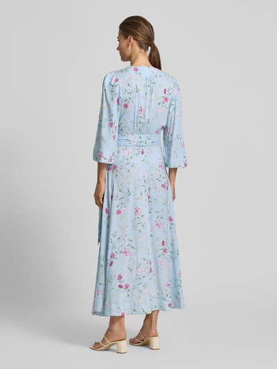 YAS Wickelkleid mit V-Ausschnitt Modell 'SAVANNA' Hellblau 5