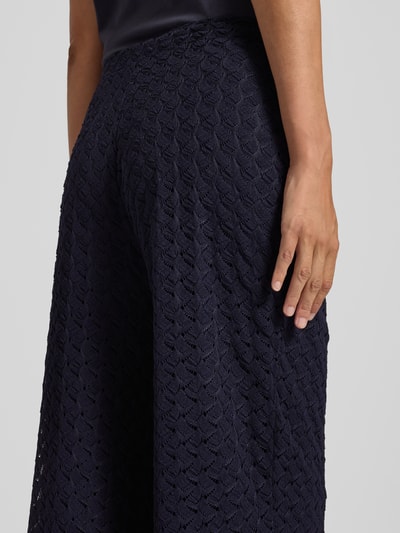 s.Oliver BLACK LABEL Wide leg culotte met kantpatroon Marineblauw - 3