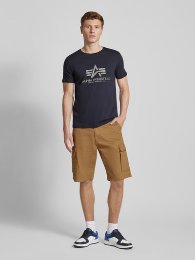 Alpha Industries T-shirt met labelprint Marineblauw - 1