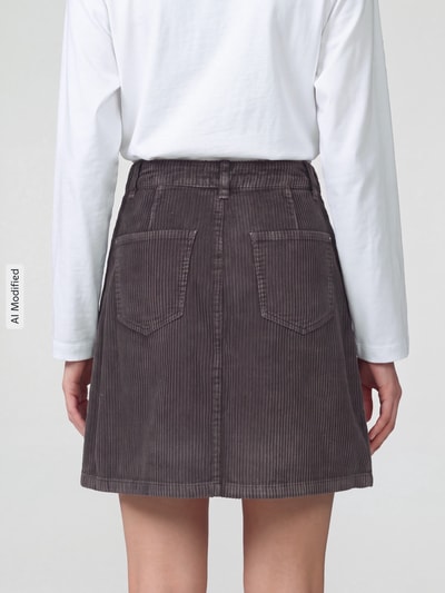 s.Oliver RED LABEL Mini-rok van puur katoen met ribcordstructuur Grafiet - 3