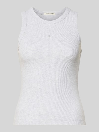 Scotch & Soda Tanktop in Ripp-Optik mit Rundhalsausschnitt Hellgrau Melange 2