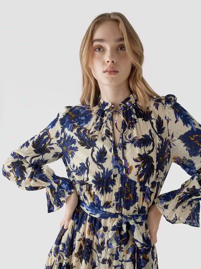 Diane von Furstenberg Midikleid mit floralem Muster Helltürkis 6