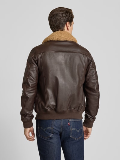 Blauer Usa Leren jack met tweewegsritssluiting, model 'CHEITON' Donkerbruin - 5