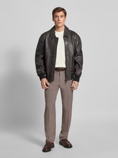 Christian Berg Men Gebreide pullover met ribboorden Offwhite gemêleerd - 1