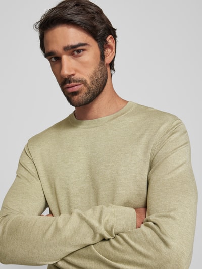 MCNEAL Gebreide pullover met ronde hals Lindegroen gemêleerd - 3