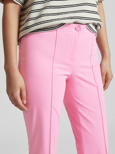 Cambio Bootcut stoffen broek met verkorte pasvorm, model 'ROS EASY KICK' Roze - 3