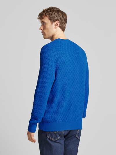 Gant Gebreide pullover met labelstitching Koningsblauw - 5