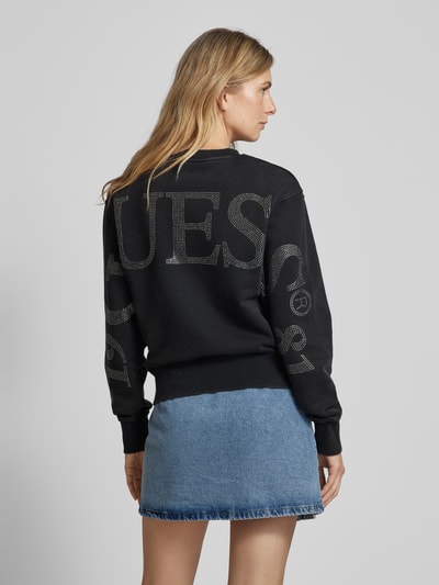 Guess Sweatshirt met strass-steentjes, model 'BIG GUESS' Zwart - 5