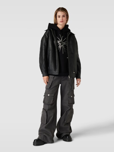 REVIEW Hoodie mit FIREWORK Strass Black 1