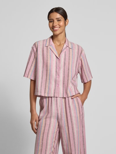 Jake*s Casual Linnen blouse met streepmotief Mauve - 4