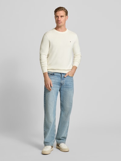 Tommy Hilfiger Regular Fit Strickpullover aus Baumwoll-Kaschmir-Mix Offwhite 1