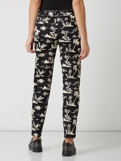 Scotch & Soda Regular fit chino met Hawaï-prints  Zwart - 5