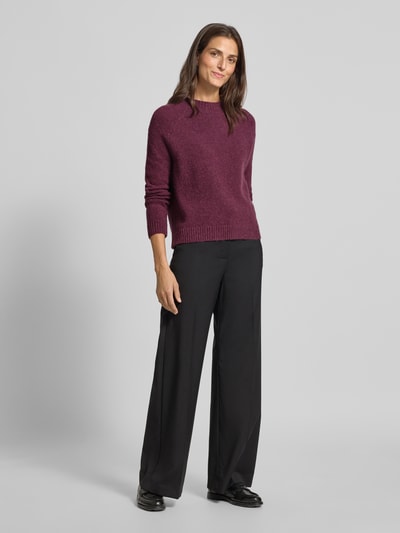 BOSS Sweter z dzianiny o kroju regular fit z mieszanki wełny z alpaki model ‘FEBISAN’ Bordowy 1