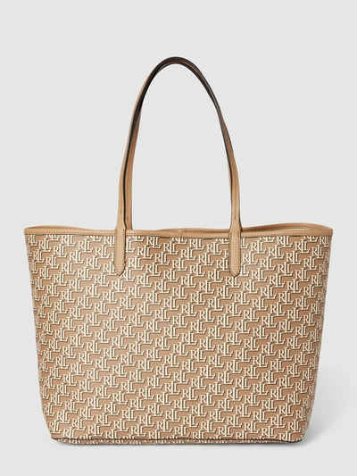 Lauren Ralph Lauren Shopper met all-over logo, model 'COLLINS' Zand - 2