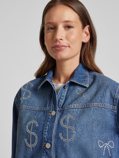 Stella Nova Jeansjacke mit Strasssteinbesatz Blau 3