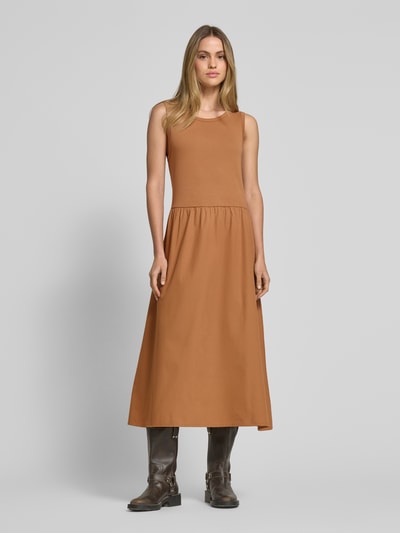 Jake*s Casual Midi-jurk met steekzakken Middenbruin - 4