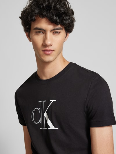 Calvin Klein Jeans T-Shirt mit Label-Print Black 3