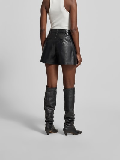 Anine Bing Shorts mit Leder-Anteil Black 5