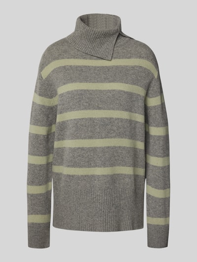 Christian Berg Woman Wollpullover mit Stehkragen Mittelgrau Melange 2