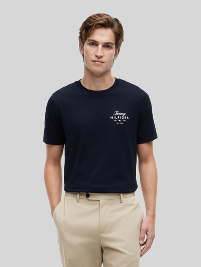 Tommy Hilfiger Regular Fit T-Shirt aus reiner Baumwolle Marine 4