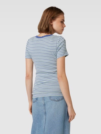 Levi's® T-shirt met labelpatch Rookblauw - 5