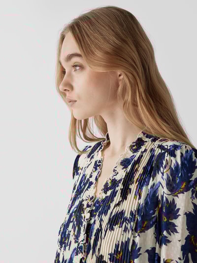 Diane von Furstenberg Knielanges Kleid mit floralem Muster Helltürkis 6