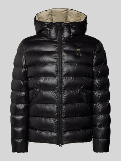 Blauer Usa Regular fit gewatteerd jack met capuchon, model 'ADAMS' Zwart - 2